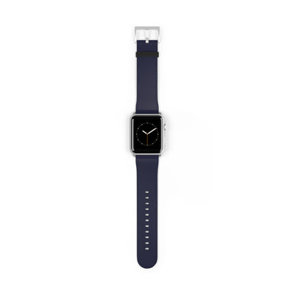 Navy Leather Watch Band — Classic Apple Watch Strap