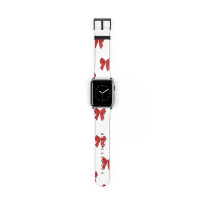 Watch Band — Red Bow Pattern Holiday Strap