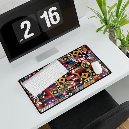 Vibrant Geometric African Pattern Desk Mat — Extra-Large Mousepad