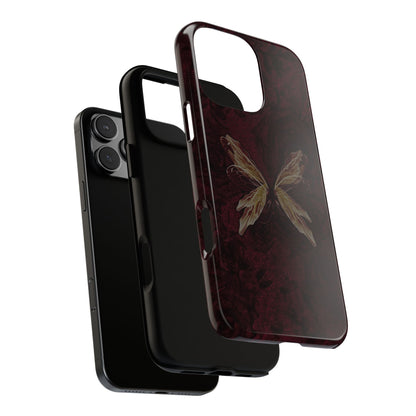 Butterfly Wing Tough Phone Case — Dark Maroon Protective iPhone Cover