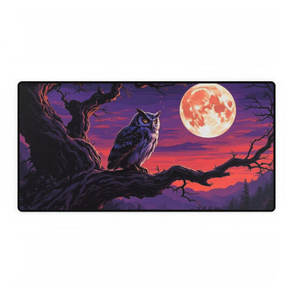 Owl Moon Desk Mat — Mystical Nightscape Desk Pad for Gamers & Creatives