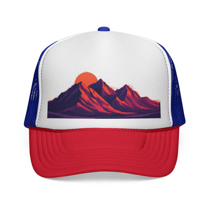 Mountain Sunset Trucker Cap — Retro Peaks Mesh Hat