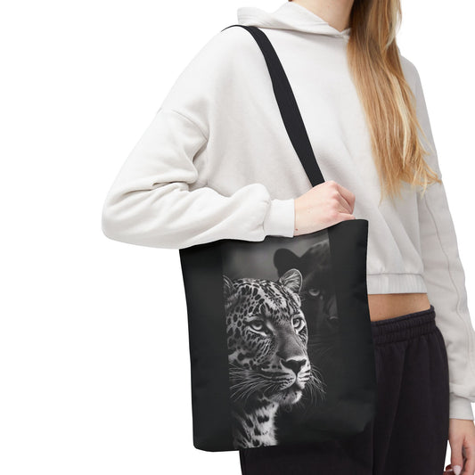 Leopard Duo Tote Bag — Black Panther & Leopard Photo Print