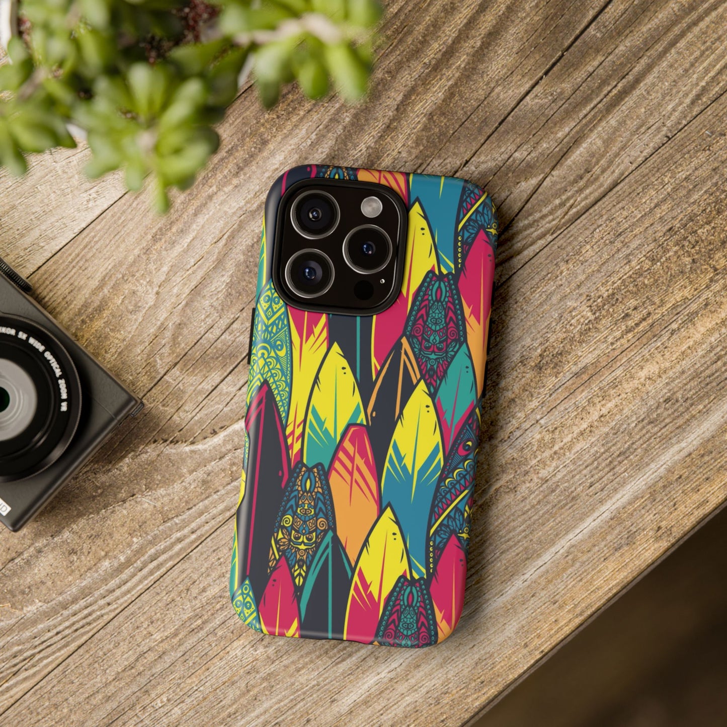 Colorful Surfboard Pattern Tough Phone Case — Tropical Beach Vibe