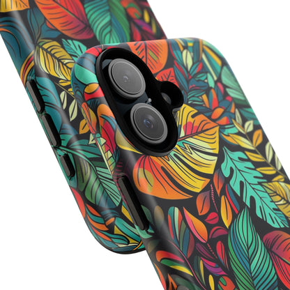 Colorful Tropical Leaves Phone Case — Vibrant Botanical Protective Cover