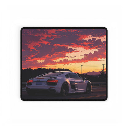 Sunset Supercar Desk Mat — Large Gaming/Work Mousepad with Scenic Car Print