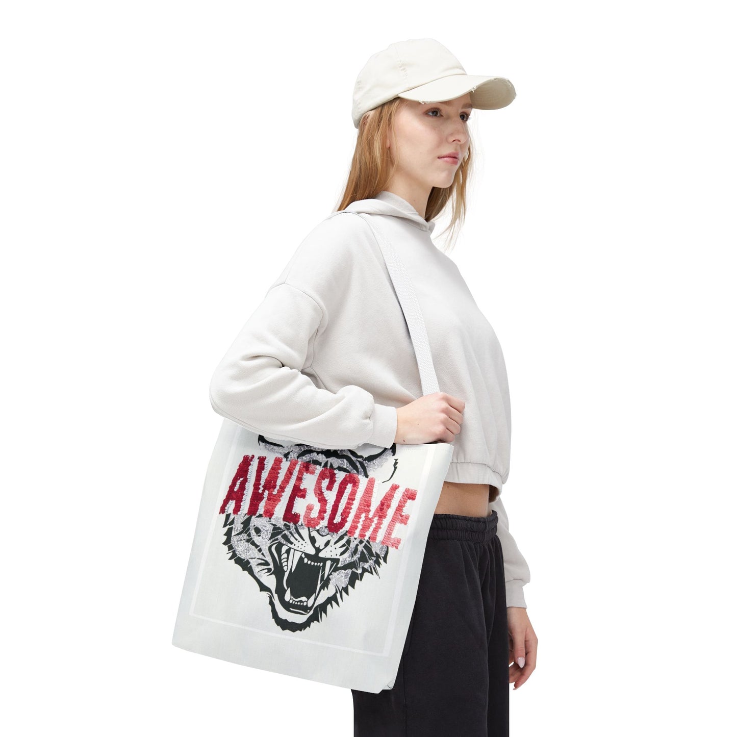 Awesome Tiger Tote Bag — Bold Graphic Animal Print Canvas Tote