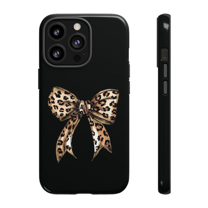 Leopard Bow Phone Case — Chic Animal Print Protective Cover