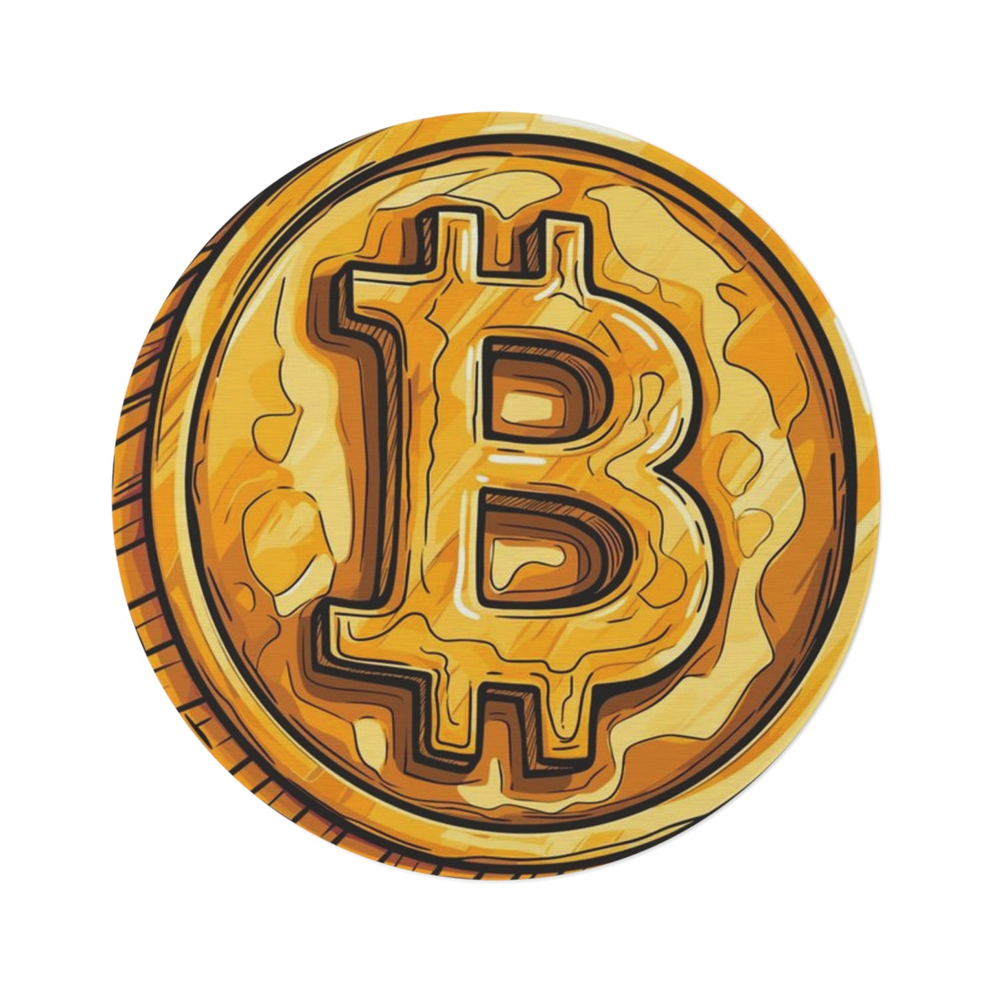 Bitcoin Coin Round Rug — Crypto Floor Mat for Gamers & Traders