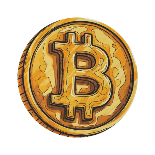 Bitcoin Coin Round Rug — Crypto Floor Mat for Gamers & Traders