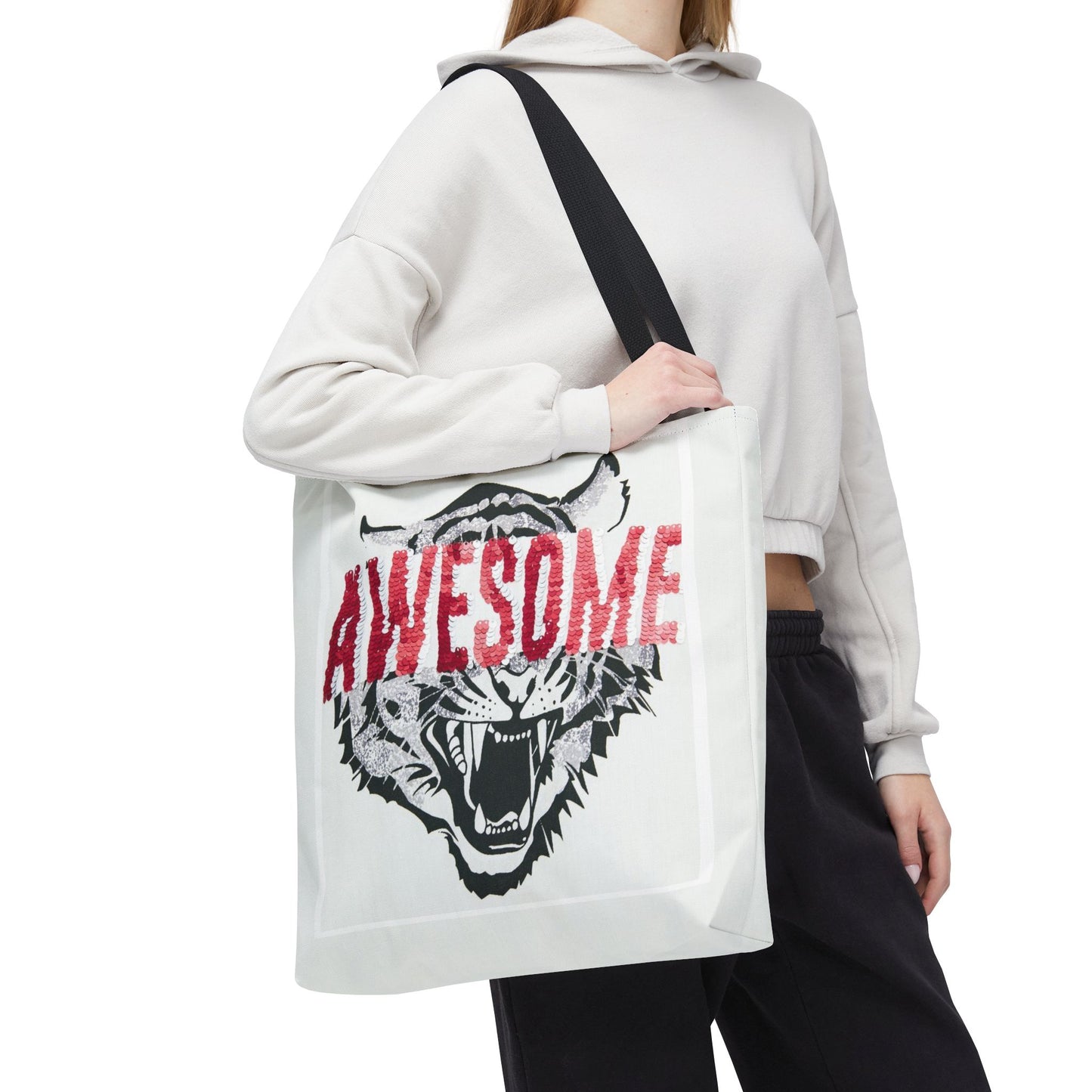Awesome Tiger Tote Bag — Bold Graphic Animal Print Canvas Tote