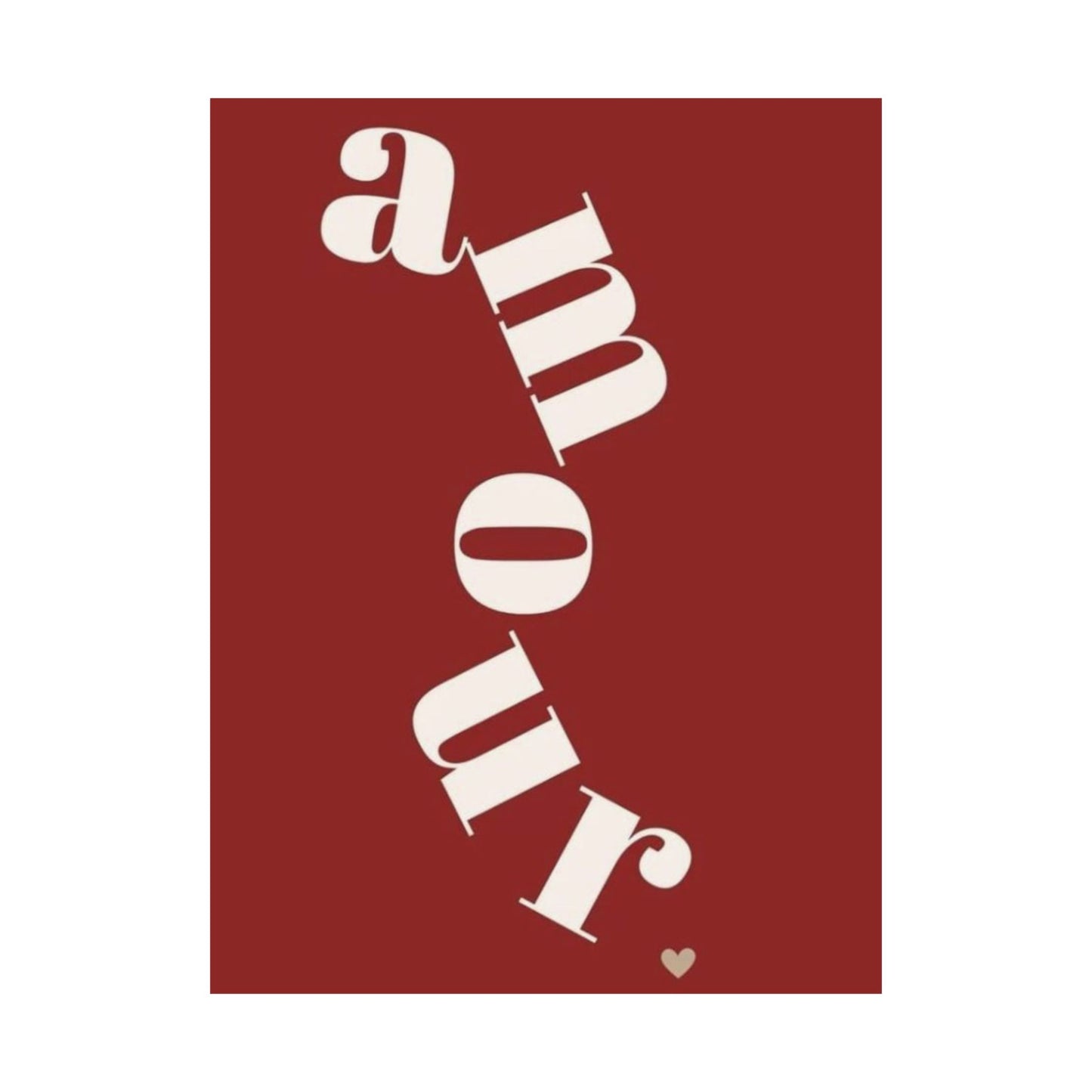 Amour Vertical Matte Poster — Romantic Red Wall Art