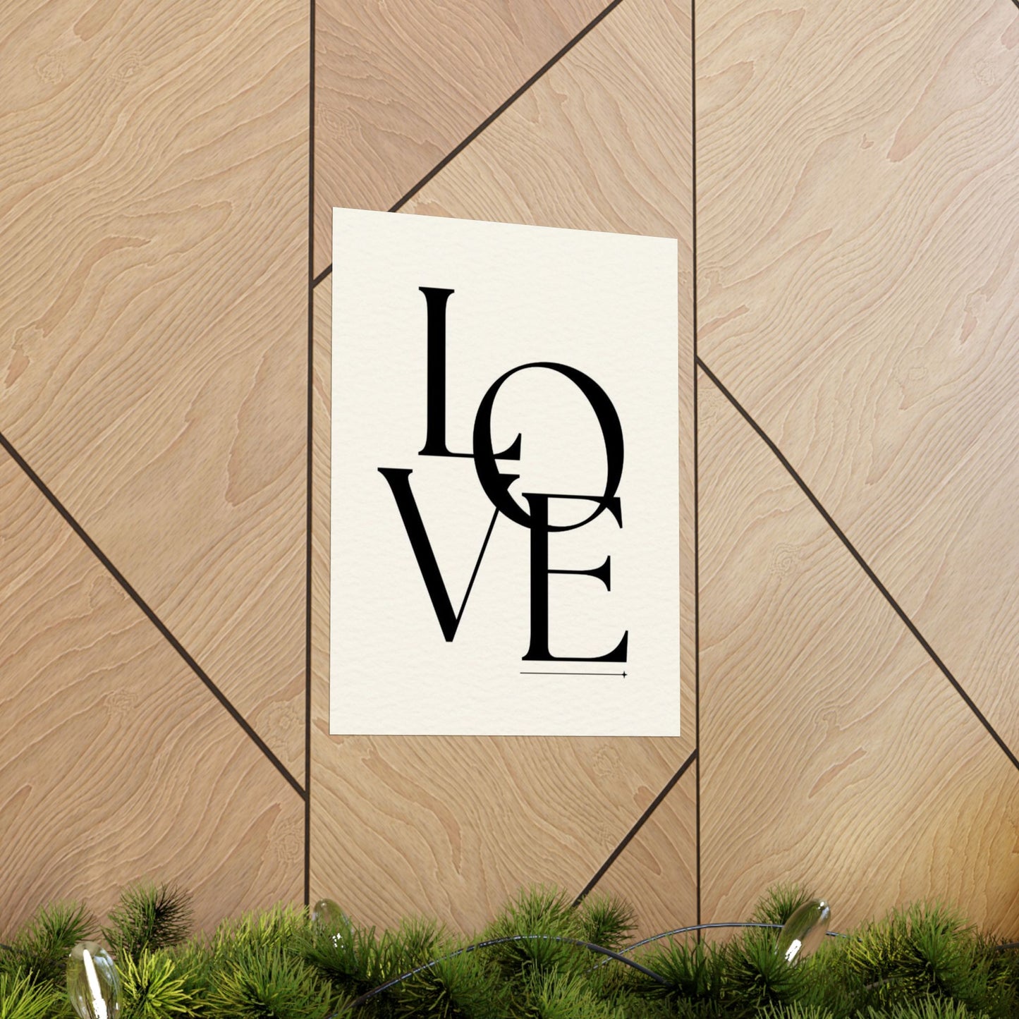 LOVE Typographic Poster — Matte Vertical Romance Wall Art