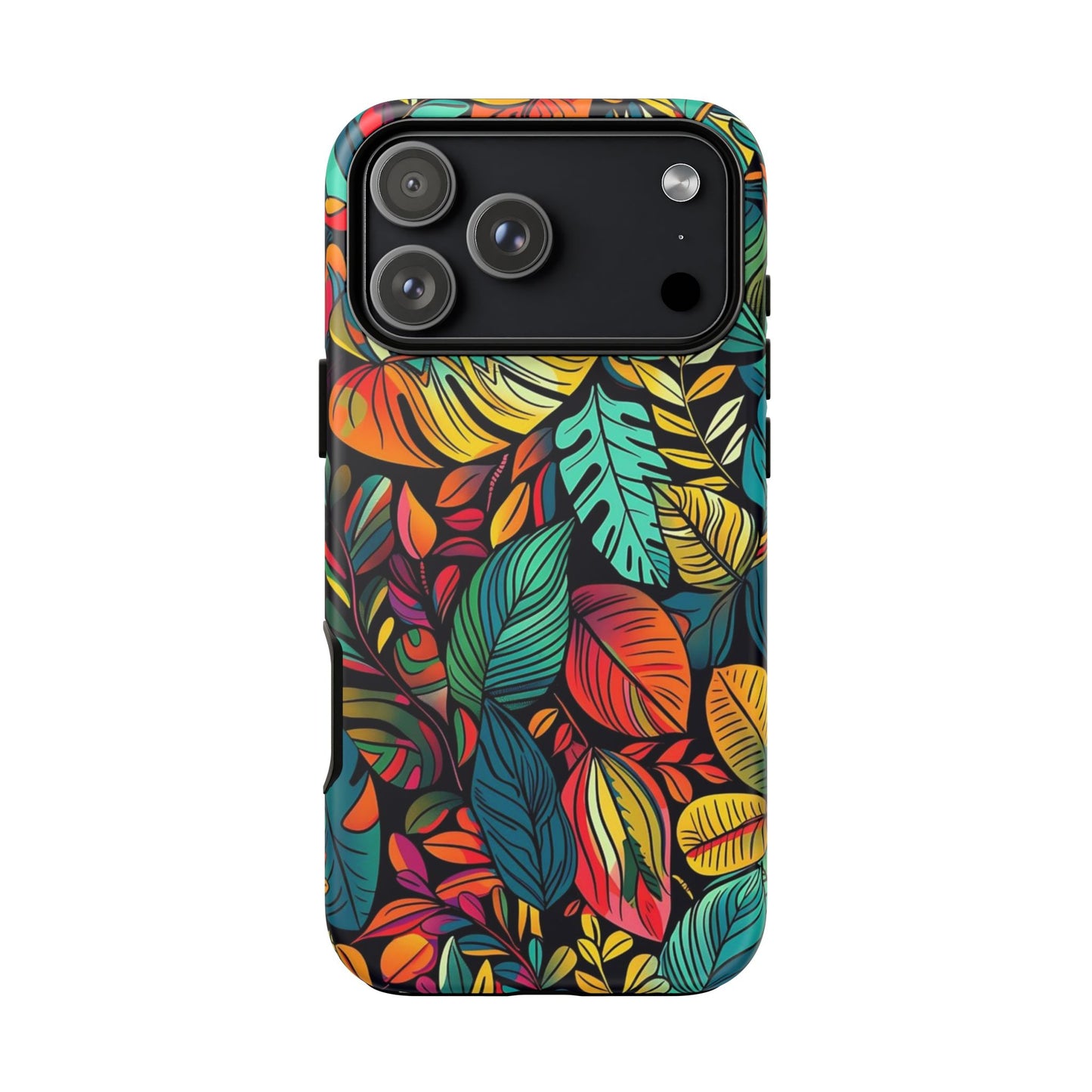 Colorful Tropical Leaves Phone Case — Vibrant Botanical Protective Cover