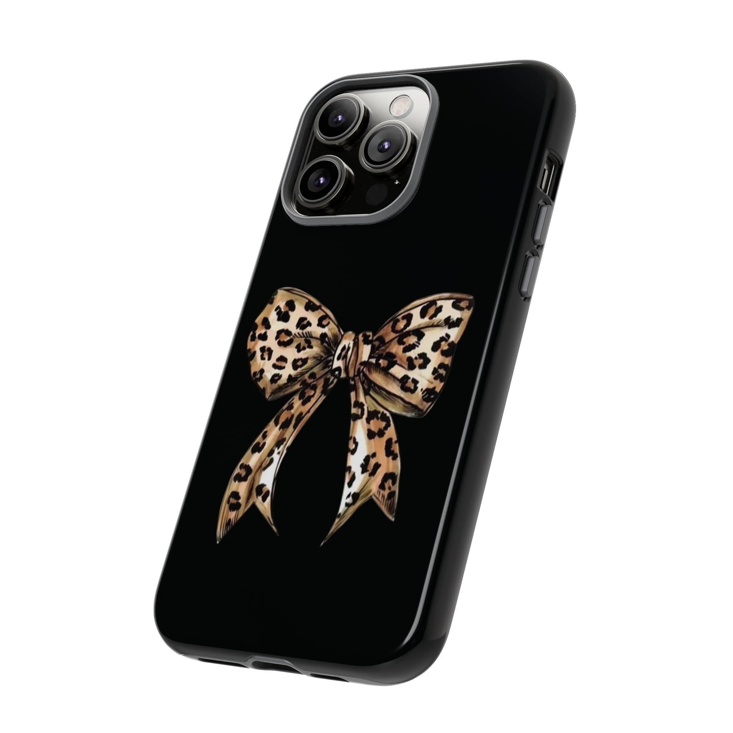 Leopard Bow Phone Case — Chic Animal Print Protective Cover