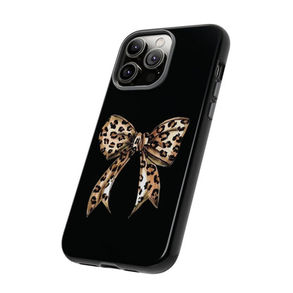 Leopard Bow Phone Case — Chic Animal Print Protective Cover