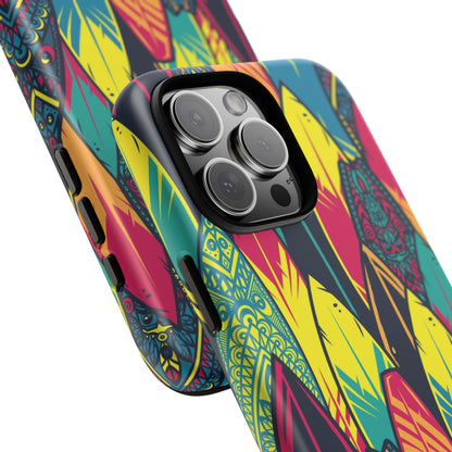 Colorful Surfboard Pattern Tough Phone Case — Tropical Beach Vibe