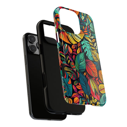 Colorful Tropical Leaves Phone Case — Vibrant Botanical Protective Cover