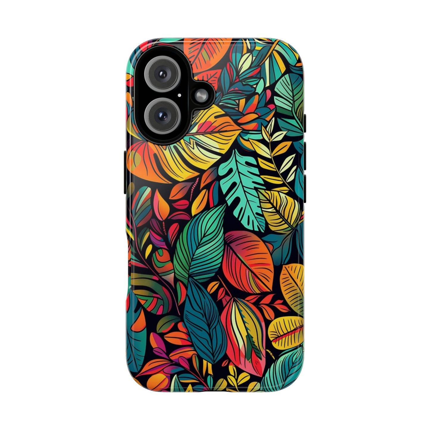 Colorful Tropical Leaves Phone Case — Vibrant Botanical Protective Cover