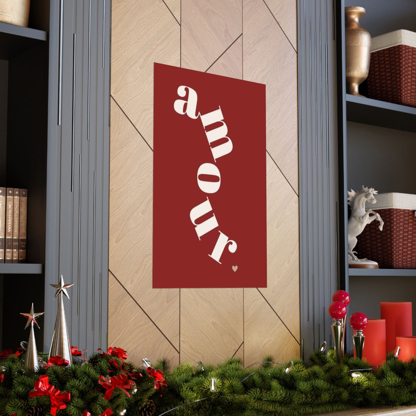 Amour Vertical Matte Poster — Romantic Red Wall Art