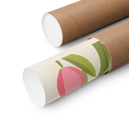 Netherlands Flower Market Poster – Pink Tulip Matte Vertical Art Print