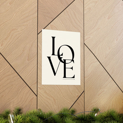 LOVE Typographic Poster — Matte Vertical Romance Wall Art