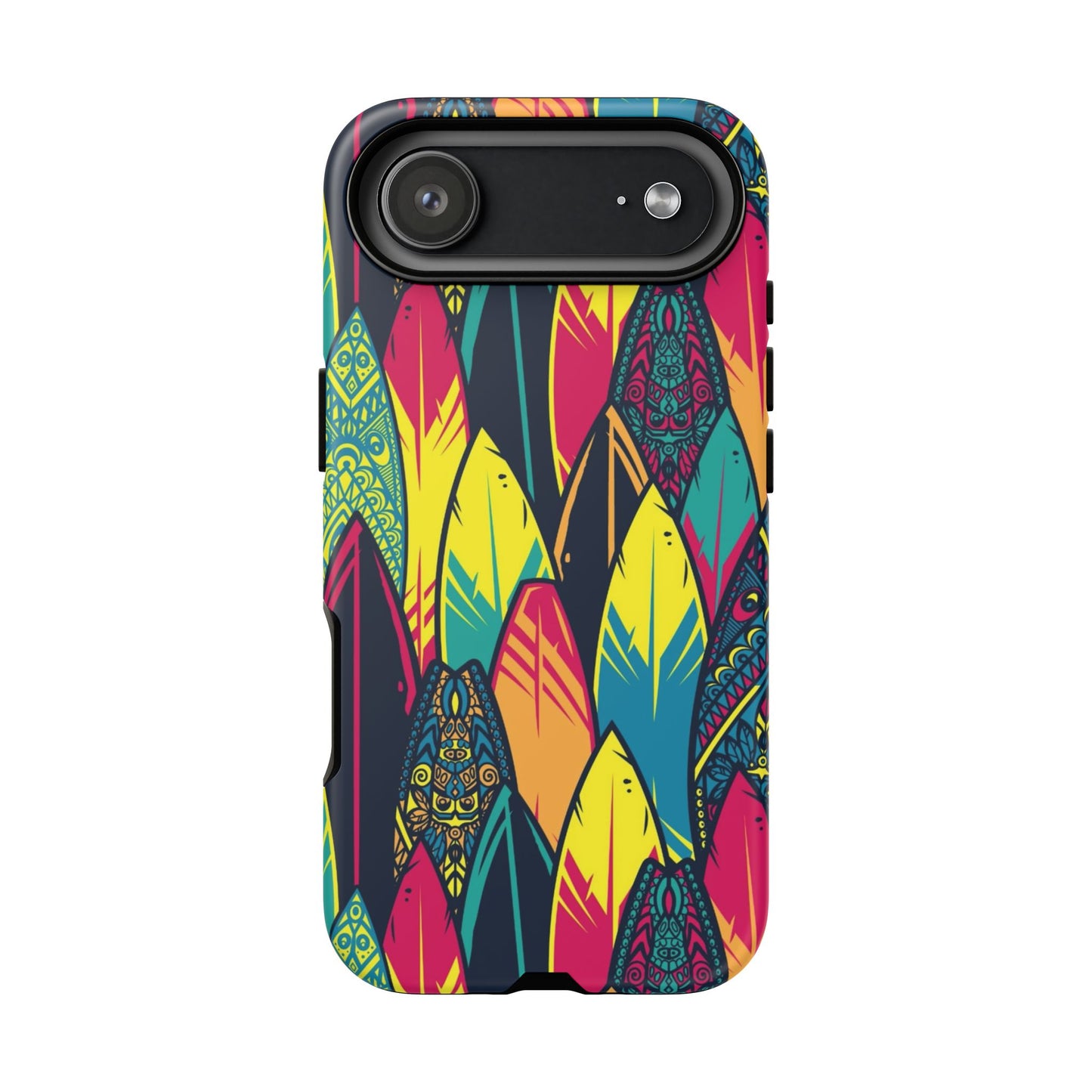 Colorful Surfboard Pattern Tough Phone Case — Tropical Beach Vibe
