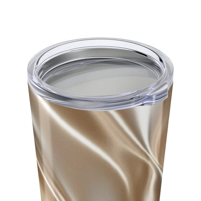 20oz Satin Luxe Tumbler — Gold Silk Pattern Insulated Travel Cup