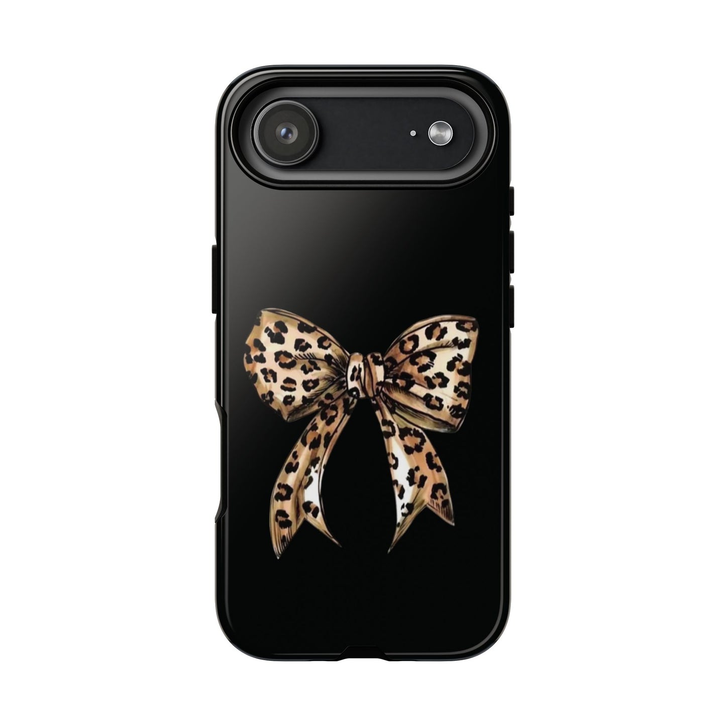 Leopard Bow Phone Case — Chic Animal Print Protective Cover