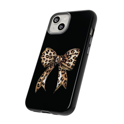 Leopard Bow Phone Case — Chic Animal Print Protective Cover