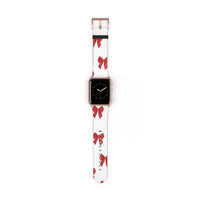 Watch Band — Red Bow Pattern Holiday Strap