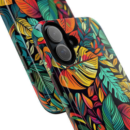 Colorful Tropical Leaves Phone Case — Vibrant Botanical Protective Cover