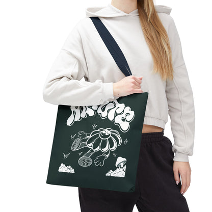 Nature Flower Tote Bag — Retro Smiling Daisy Graphic Tote