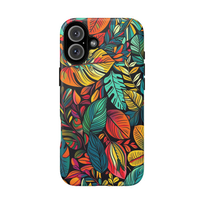 Colorful Tropical Leaves Phone Case — Vibrant Botanical Protective Cover