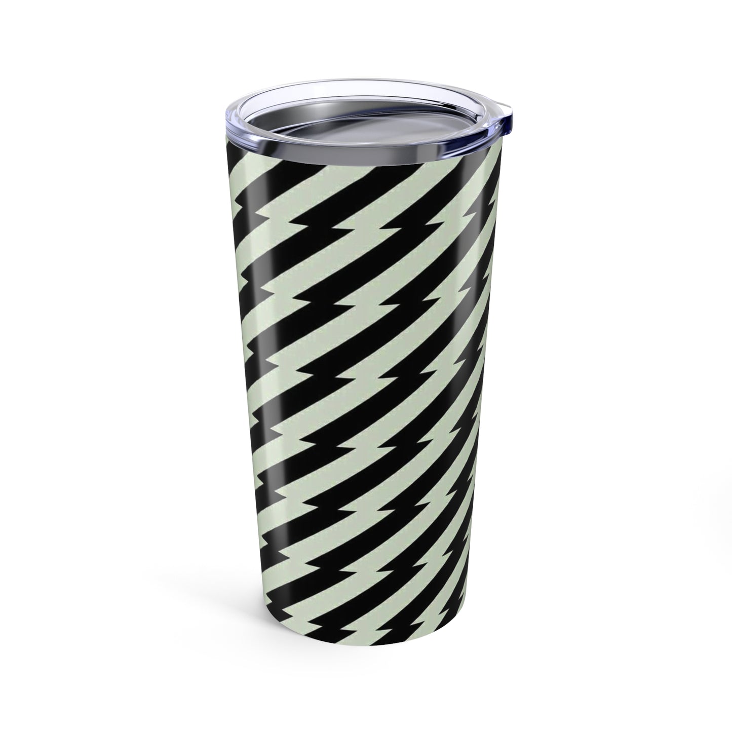 20oz Lightning Bolt Tumbler — Retro Black & Mint Travel Mug