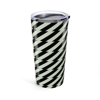 20oz Lightning Bolt Tumbler — Retro Black & Mint Travel Mug