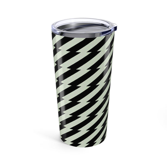 20oz Lightning Bolt Tumbler — Retro Black & Mint Travel Mug
