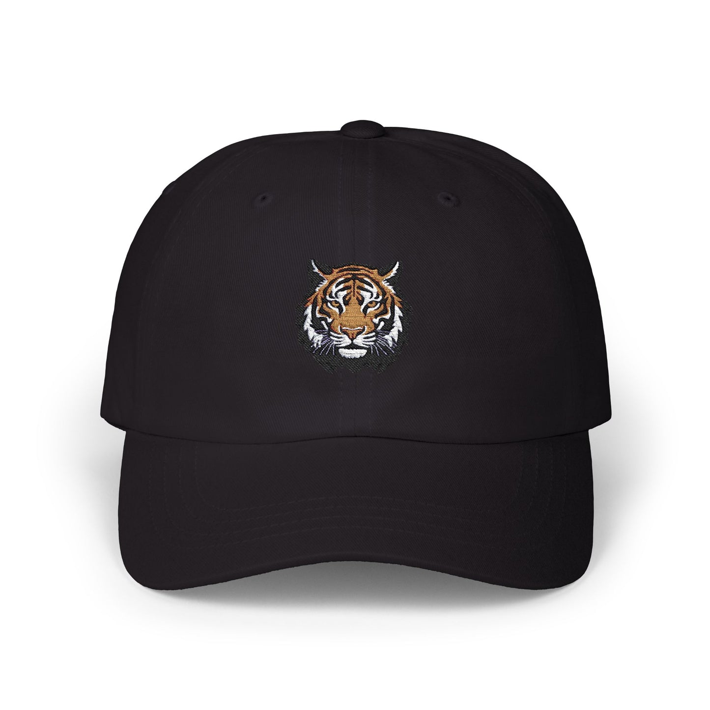 Tiger Embroidered Dad Cap — Classic White Baseball Hat