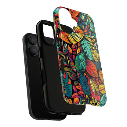 Colorful Tropical Leaves Phone Case — Vibrant Botanical Protective Cover