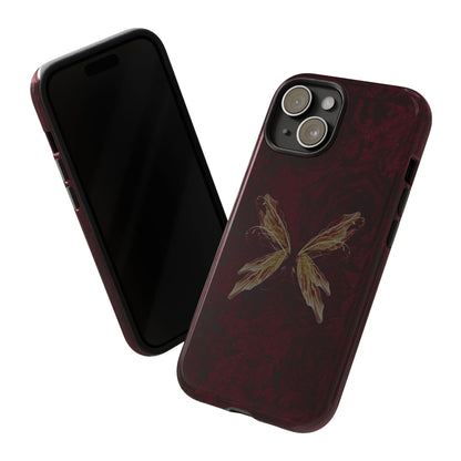 Butterfly Wing Tough Phone Case — Dark Maroon Protective iPhone Cover