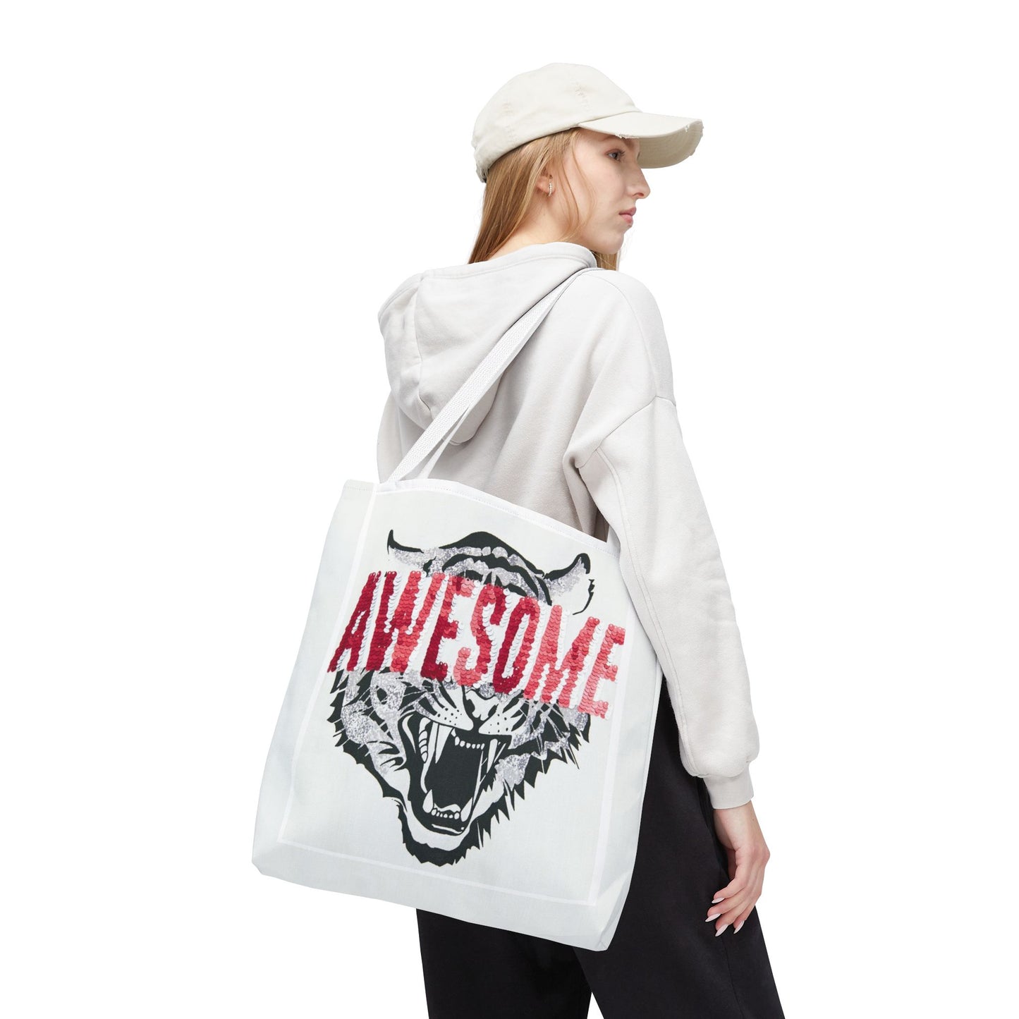 Awesome Tiger Tote Bag — Bold Graphic Animal Print Canvas Tote