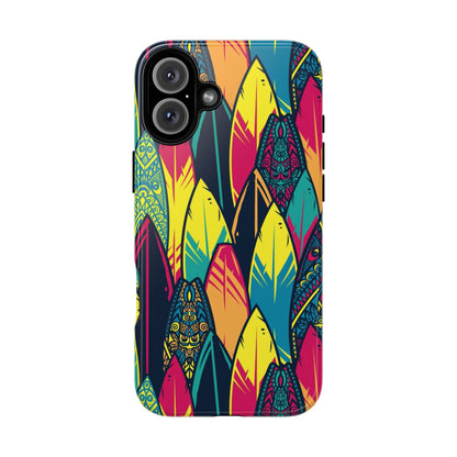 Colorful Surfboard Pattern Tough Phone Case — Tropical Beach Vibe
