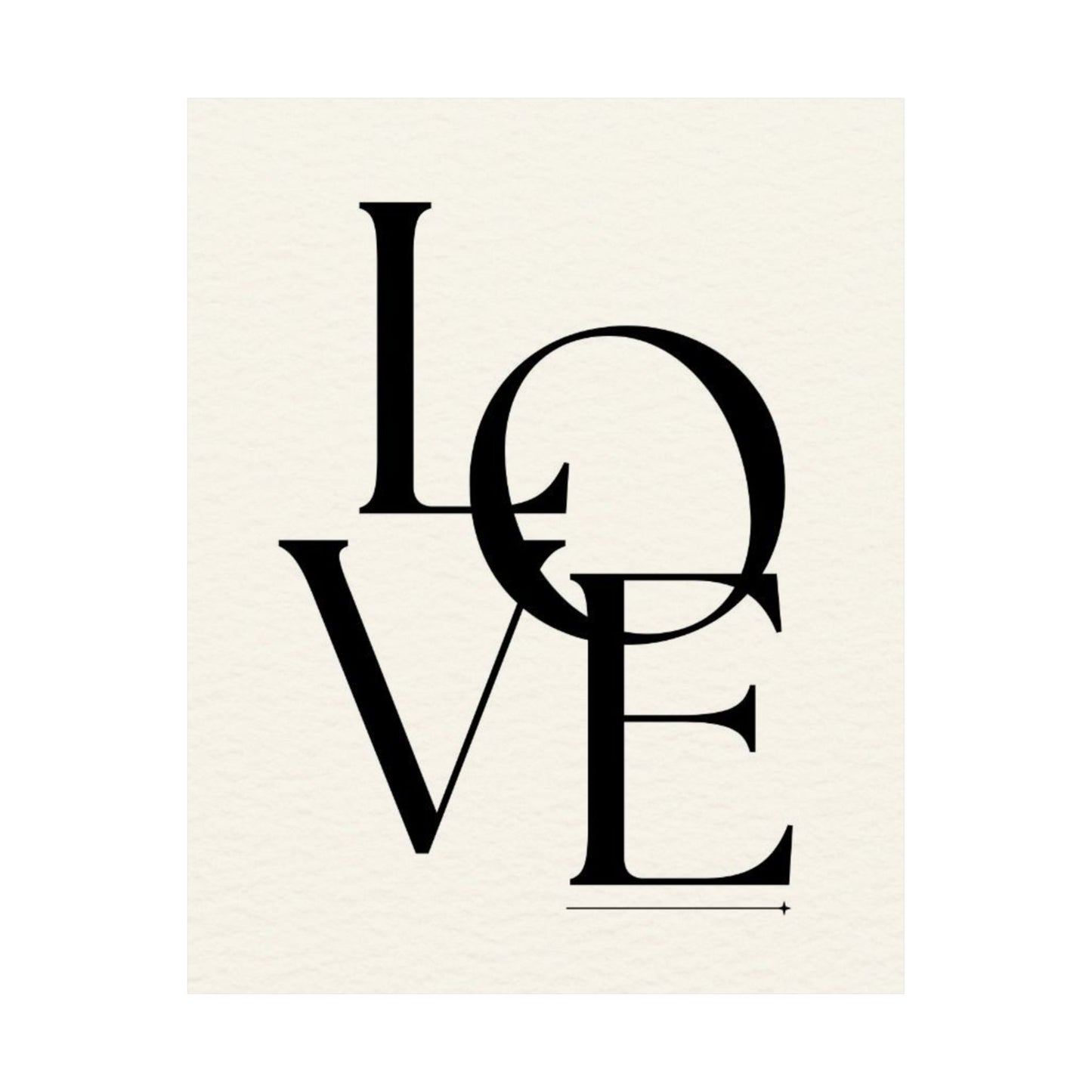 LOVE Typographic Poster — Matte Vertical Romance Wall Art