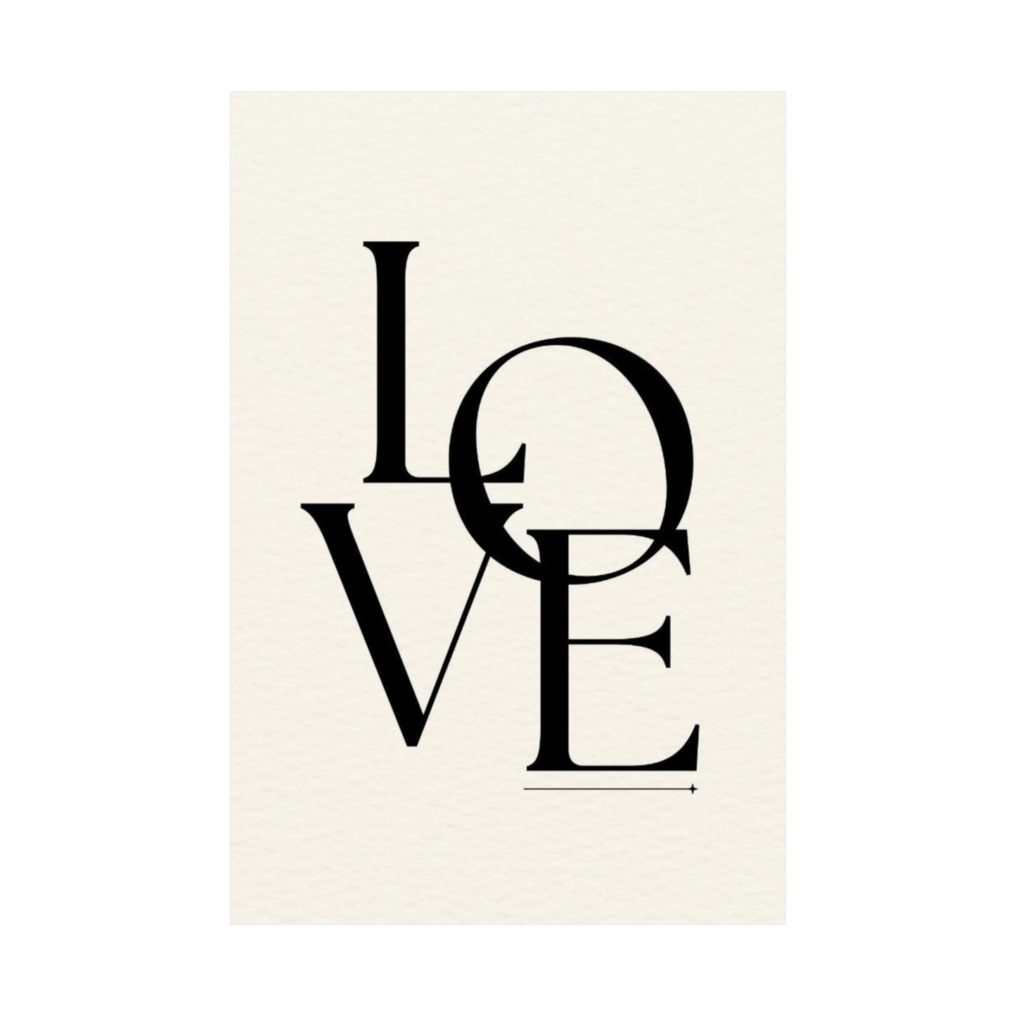 LOVE Typographic Poster — Matte Vertical Romance Wall Art