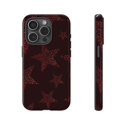 Glitter Red Star Tough Case — Shockproof iPhone Protective Cover