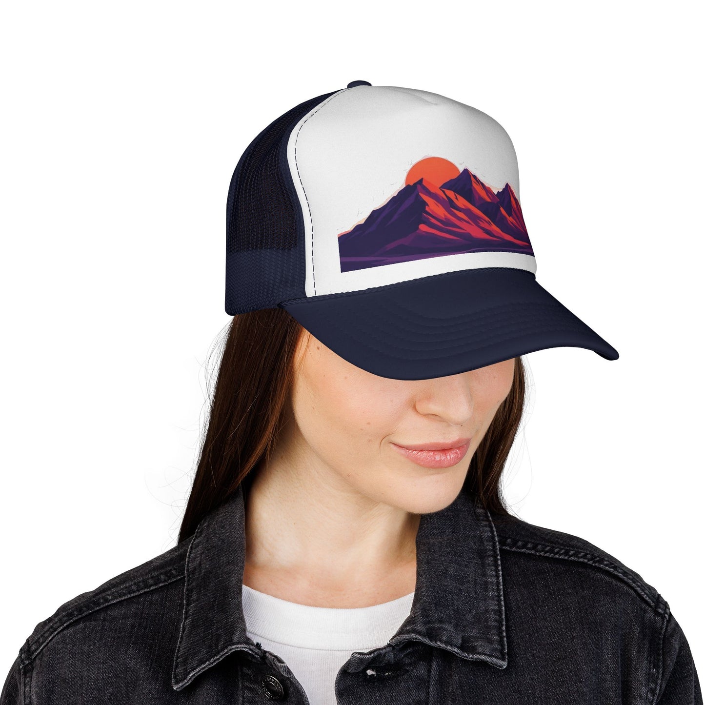 Mountain Sunset Trucker Cap — Retro Peaks Mesh Hat