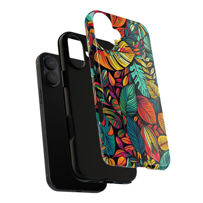 Colorful Tropical Leaves Phone Case — Vibrant Botanical Protective Cover