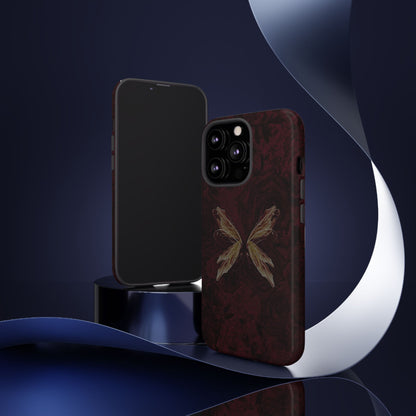 Butterfly Wing Tough Phone Case — Dark Maroon Protective iPhone Cover