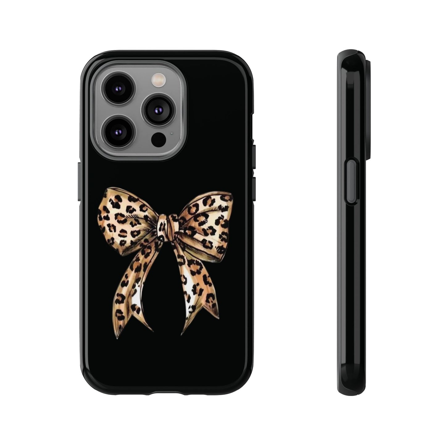 Leopard Bow Phone Case — Chic Animal Print Protective Cover