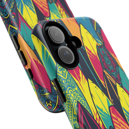 Colorful Surfboard Pattern Tough Phone Case — Tropical Beach Vibe